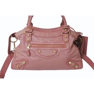 Balenciaga Handbag Bag Shoulder Leather The Town Giant Pink